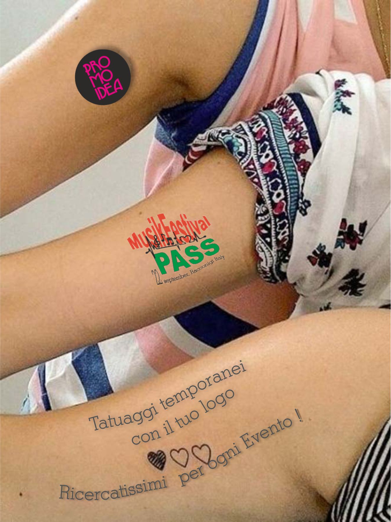 Lotto da N° 250 pz. Tatuaggi temporanei con il tuo logo